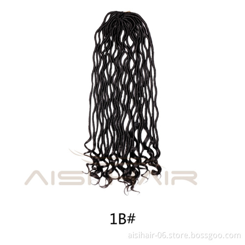 Aisi Hair Crochet Hair Extensions Faux Locs Curly Crochet Braiding Hair Synthetic Ombre Braids for African Americans